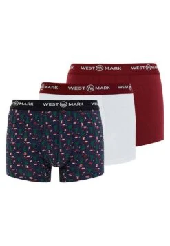 X Mas 3 Pack Trunk Box - Onderbroeken - Navy Aop/Bordeaux/White -Westmark London 057fc5747bdf4db6b490664f5abb7cbe