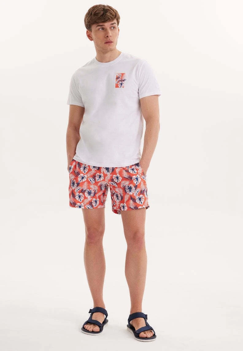 Print Chest - T-Shirt Print - White Orange 2 Print Chest - T-Shirt Print - White Orange - Afbeelding 2