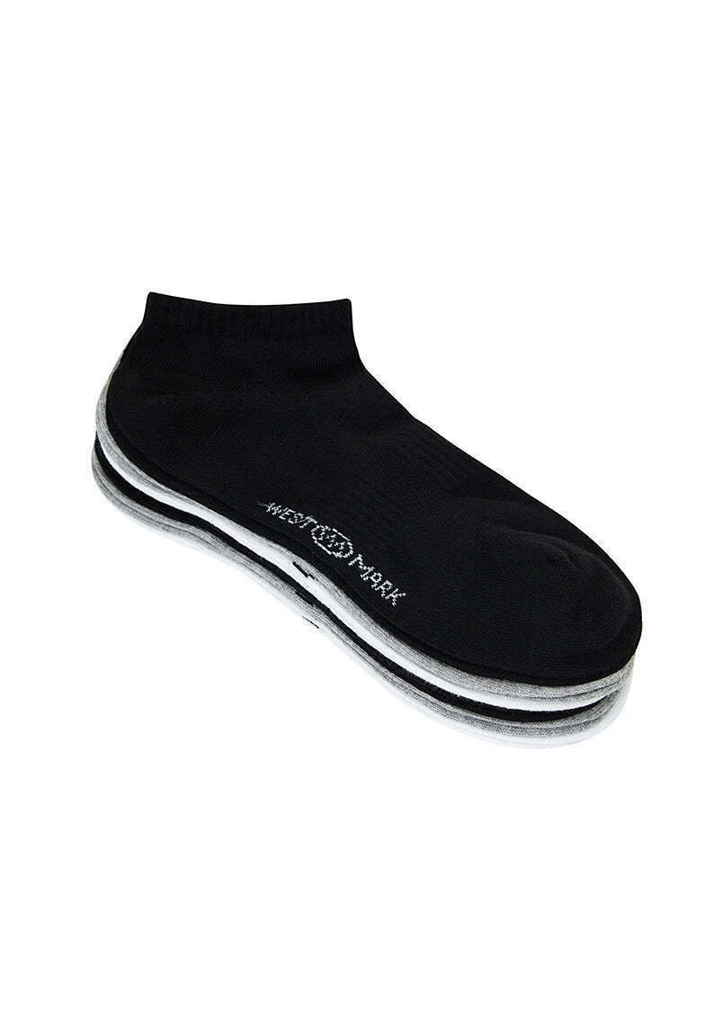 6 Pack - Enkelsokken - BlackWhiteGrey Melange 2 6 Pack - Enkelsokken - BlackWhiteGrey Melange - Afbeelding 2