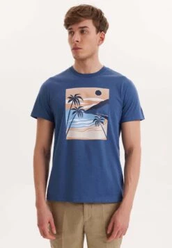 Print Wmview Palm - T-Shirt Print - Dark Denim