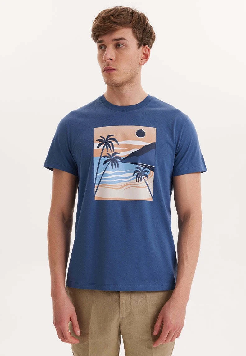 Print Wmview Palm - T-Shirt Print - Dark Denim 1 Print Wmview Palm - T-Shirt Print - Dark Denim