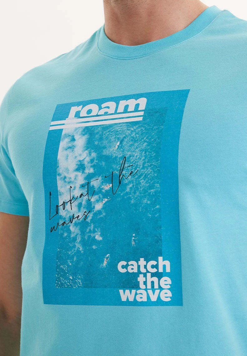 Wmcollage Roam - T-Shirt Print - Blue Curacao 4 Wmcollage Roam - T-Shirt Print - Blue Curacao - Afbeelding 4