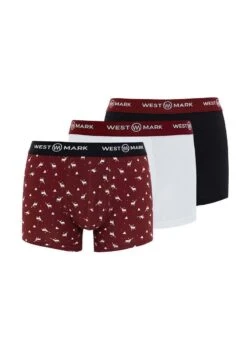 X Mas 3 Pack Trunk Box - Onderbroeken - Bordeaux Aop/Black/White -Westmark London 1529e909e00d40e4ada2b37ce087fffc