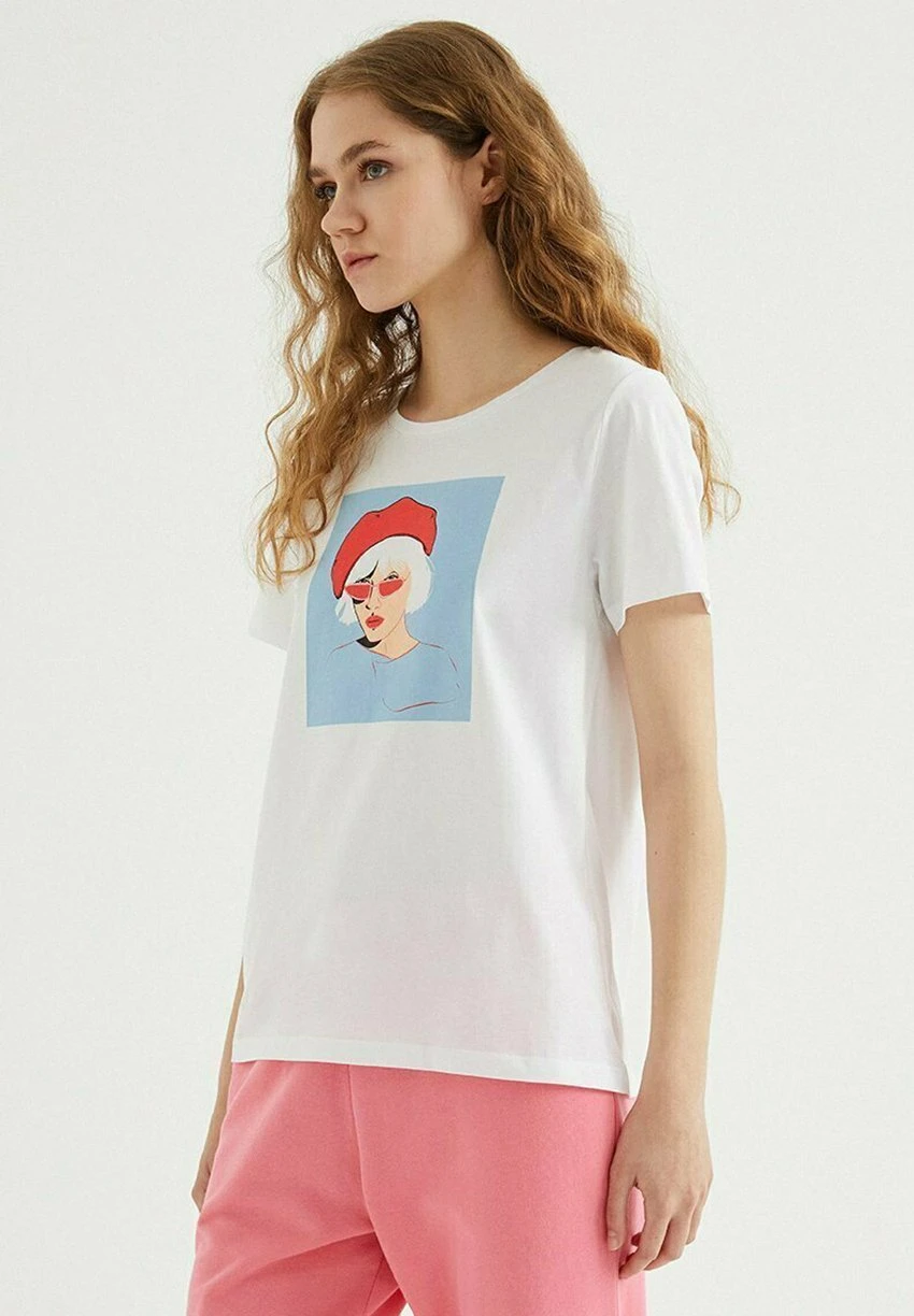 Sunglasses - T-Shirt Print - White 1 Sunglasses - T-Shirt Print - White