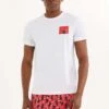 T-Shirt Print - White Red
