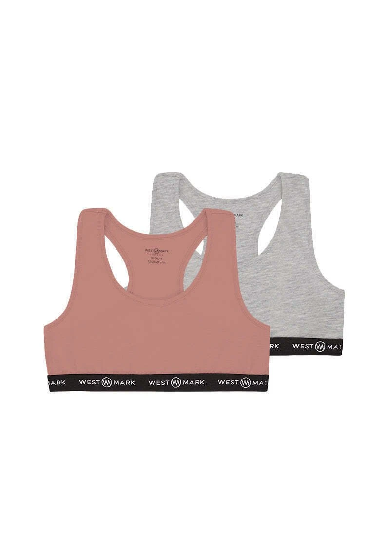 2 Pack - Bustier - Pink/Grey Melange 1 2 Pack - Bustier - Pink/Grey Melange