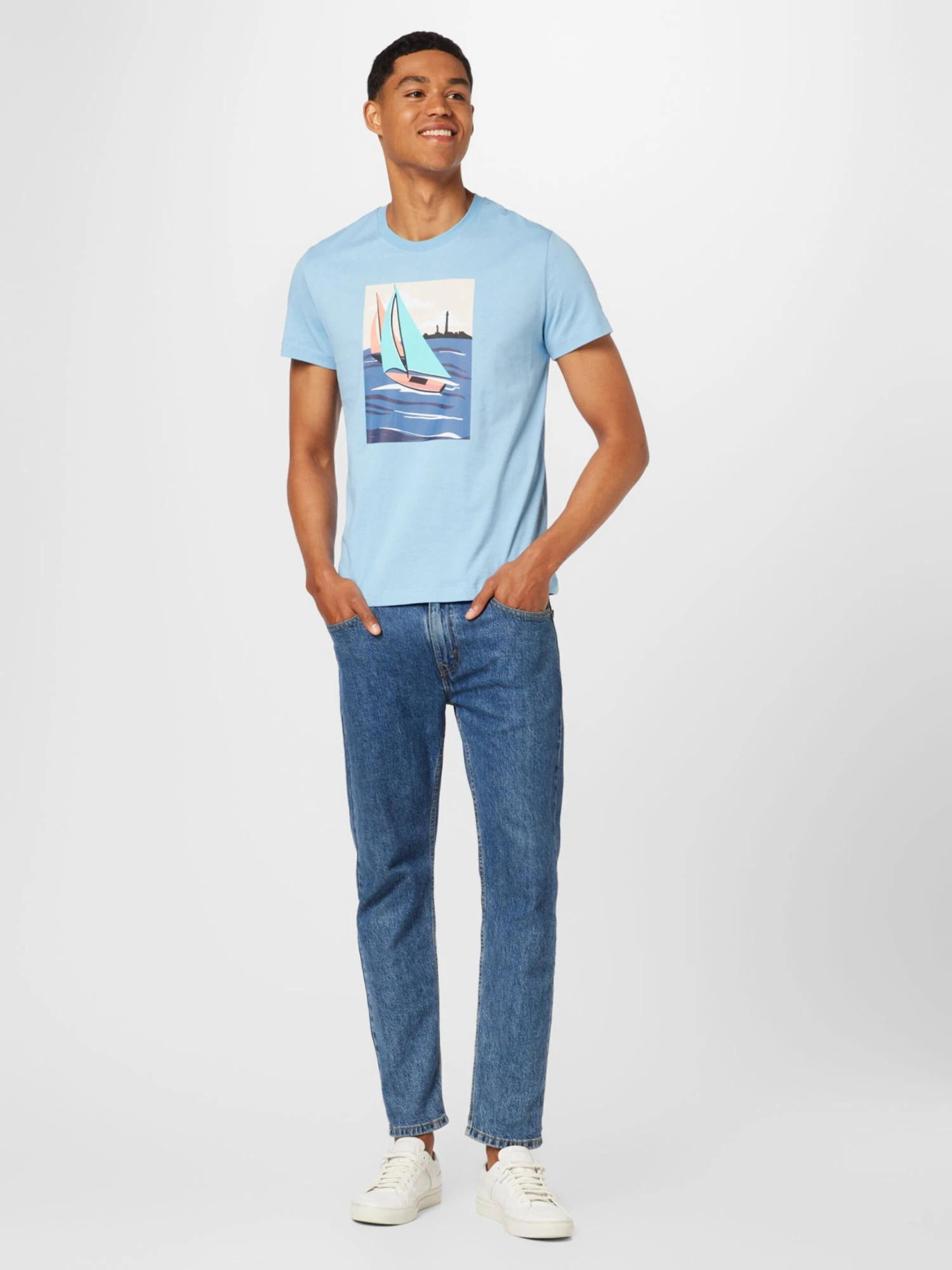 T-shirts Shirt Heren Navy / Lichtblauw 5 T-shirts Shirt Heren Navy / Lichtblauw - Afbeelding 5