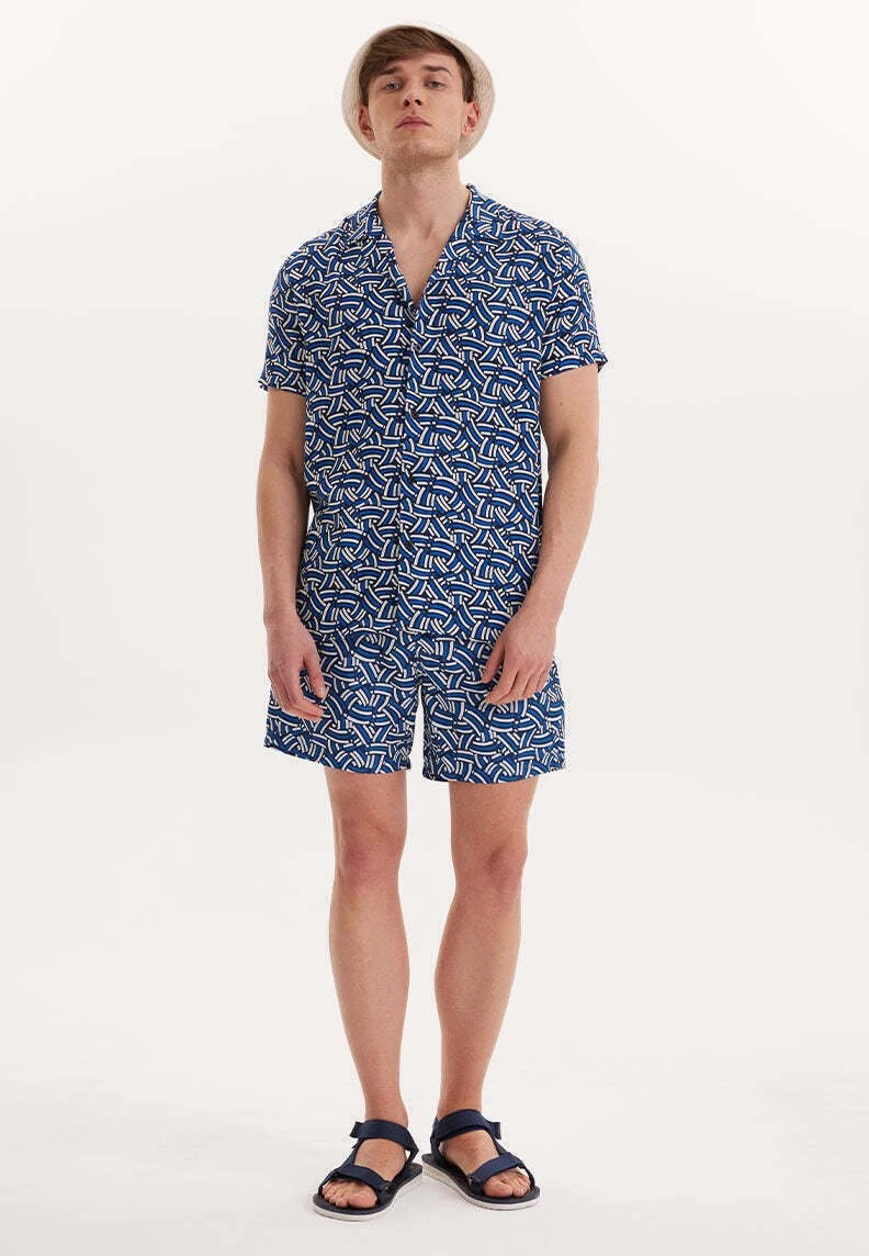 Wmhawaii Printed - Overhemd - Blue Navy Aop 2 Wmhawaii Printed - Overhemd - Blue Navy Aop - Afbeelding 2