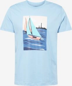 T-shirts Shirt Heren Navy / Lichtblauw