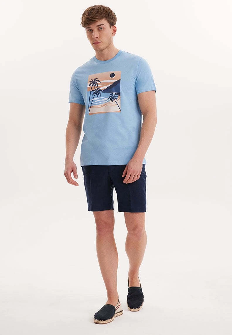 Print Wmview Palm - T-Shirt Print - Blissful Blue 2 Print Wmview Palm - T-Shirt Print - Blissful Blue - Afbeelding 2