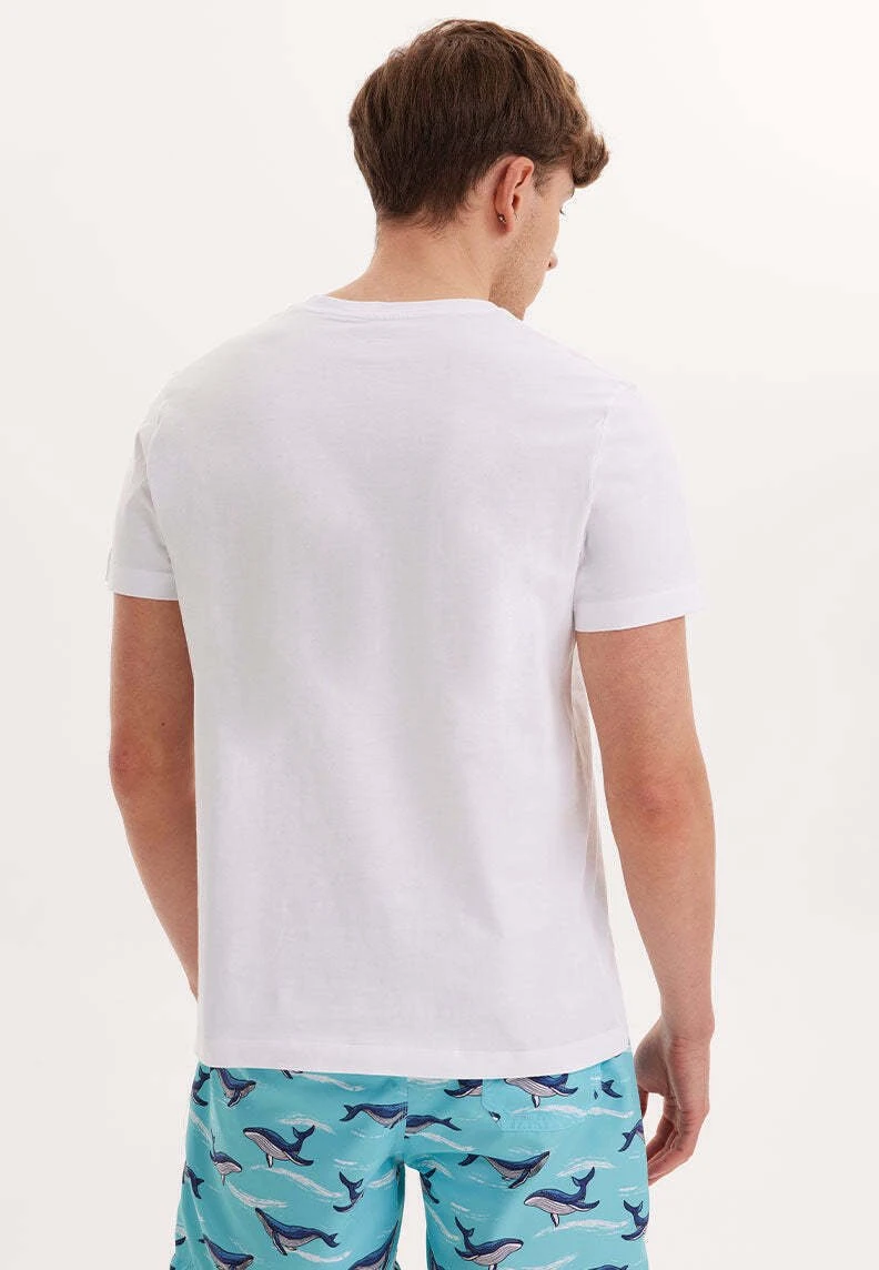 Print Chest - T-Shirt Print - White Turquoise 3 Print Chest - T-Shirt Print - White Turquoise - Afbeelding 3