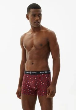 X Mas 3 Pack Trunk Box - Onderbroeken - Bordeaux Aop/Navy/White