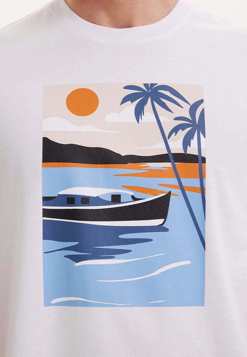 View Boat - T-Shirt Print - White 4 View Boat - T-Shirt Print - White - Afbeelding 4