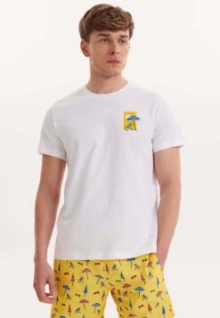 Print Chest - T-Shirt Print - White Yellow