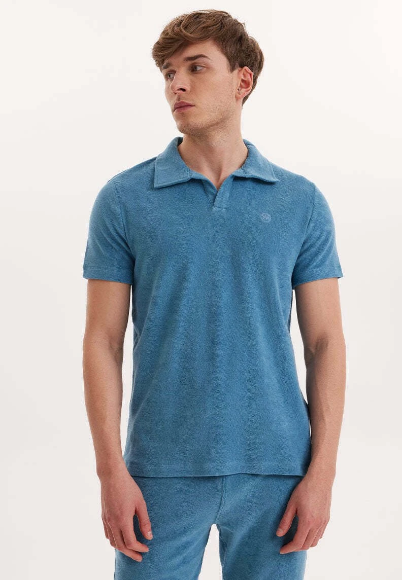Poloshirt - Aegean Blue 1 Poloshirt - Aegean Blue