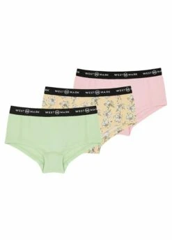 Hipster 3-Pack - Slip - Yellow Aop, Pink, Green