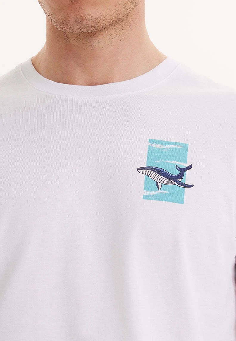 Print Chest - T-Shirt Print - White Turquoise 4 Print Chest - T-Shirt Print - White Turquoise - Afbeelding 4