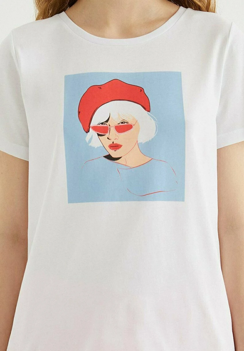 Sunglasses - T-Shirt Print - White 4 Sunglasses - T-Shirt Print - White - Afbeelding 4