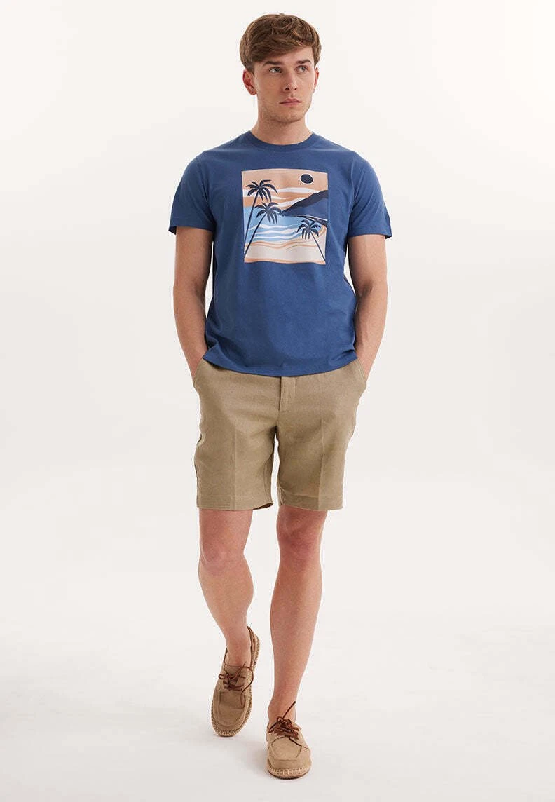 Print Wmview Palm - T-Shirt Print - Dark Denim 2 Print Wmview Palm - T-Shirt Print - Dark Denim - Afbeelding 2