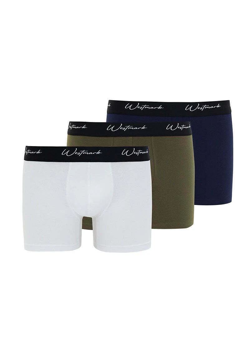 Lucas Trunk 3-Pack - Onderbroeken - Khaki/White/Navy 6 Lucas Trunk 3-Pack - Onderbroeken - Khaki/White/Navy - Afbeelding 6