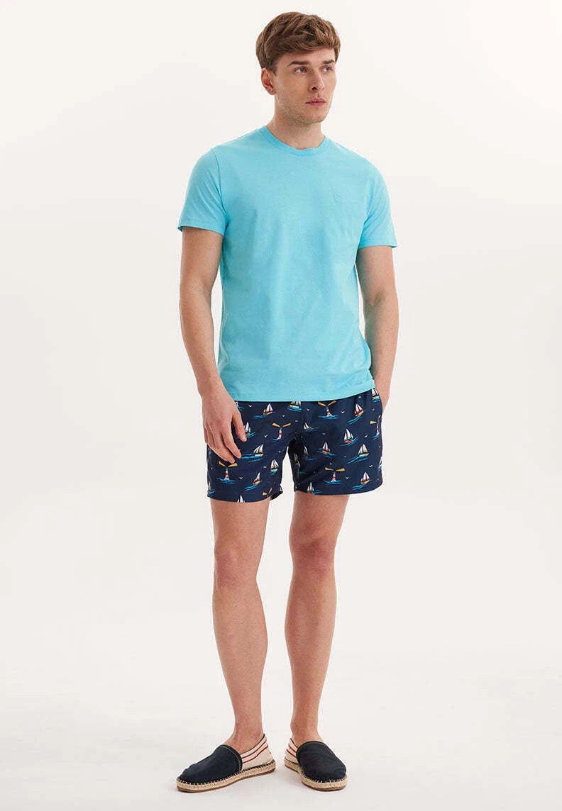 Vital O-Neck - T-Shirt Basic - Blue Curacao 2 Vital O-Neck - T-Shirt Basic - Blue Curacao - Afbeelding 2