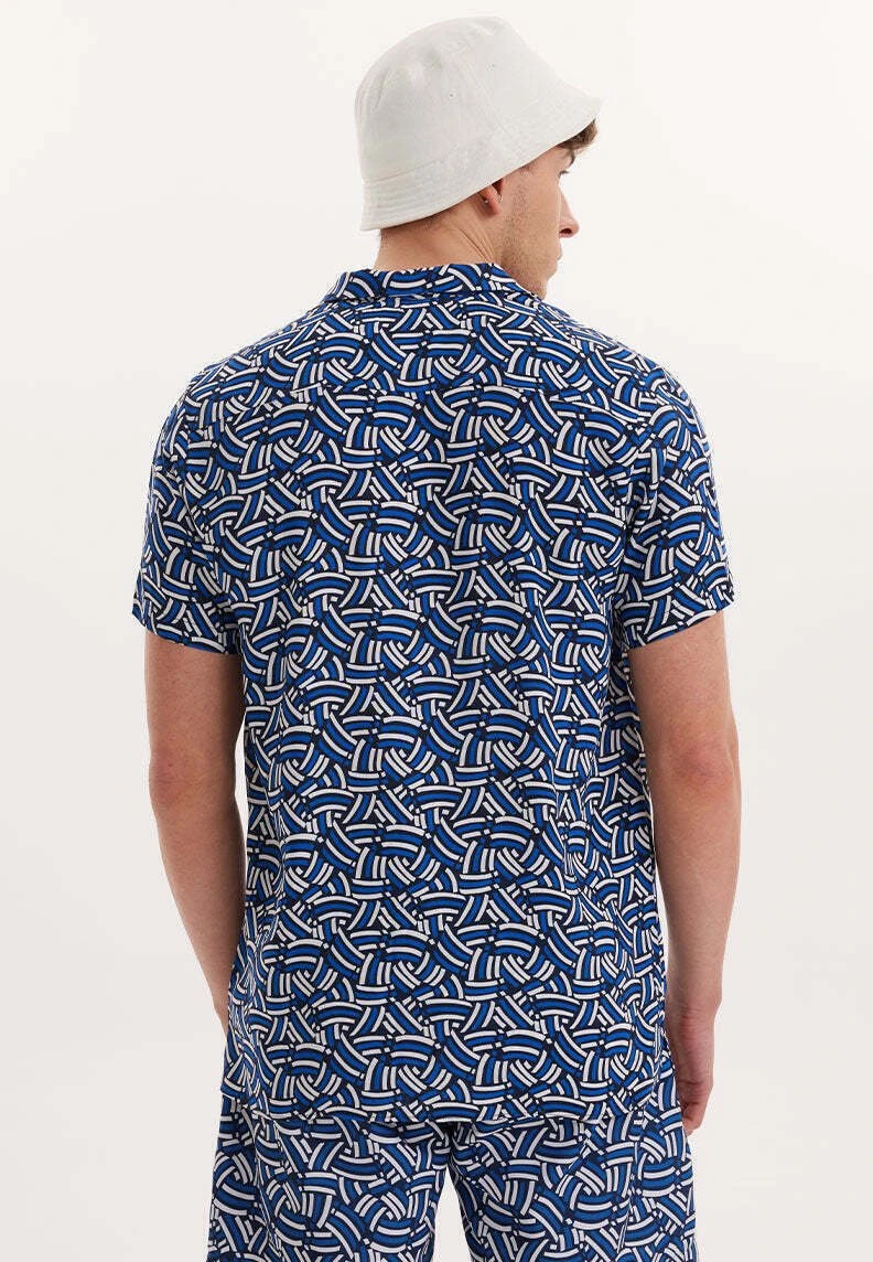 Wmhawaii Printed - Overhemd - Blue Navy Aop 3 Wmhawaii Printed - Overhemd - Blue Navy Aop - Afbeelding 3